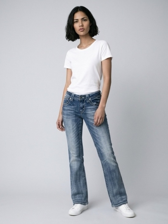 Miss Me Denim - Miss Me - JE5330B4R Embellished Wing Pocket Bootcut Jeans - Light Wash - Size 28